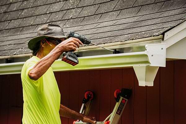 Drilling a Gutter Shutter during Installation