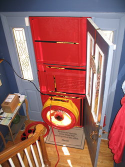 Blower door test for Newport News homes