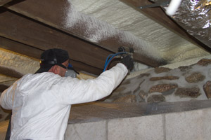 Spray Foam in the crawl space in Henrico