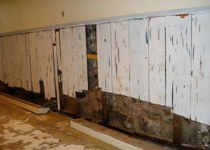A wet, flooded finished basement in Tappahannock