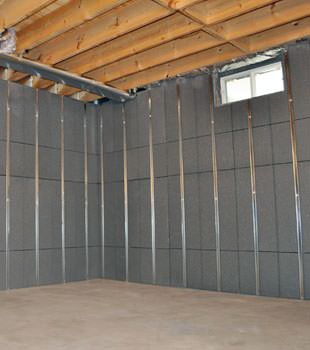 Installed basement wall panels installed in Mechanicsville
